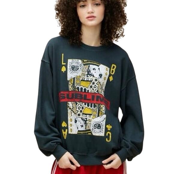 DAYDREAMER Sublime Playing Card Bf Crew Sweatshirt Size S New with Tag MSRP $168 - Picture 3 of 10